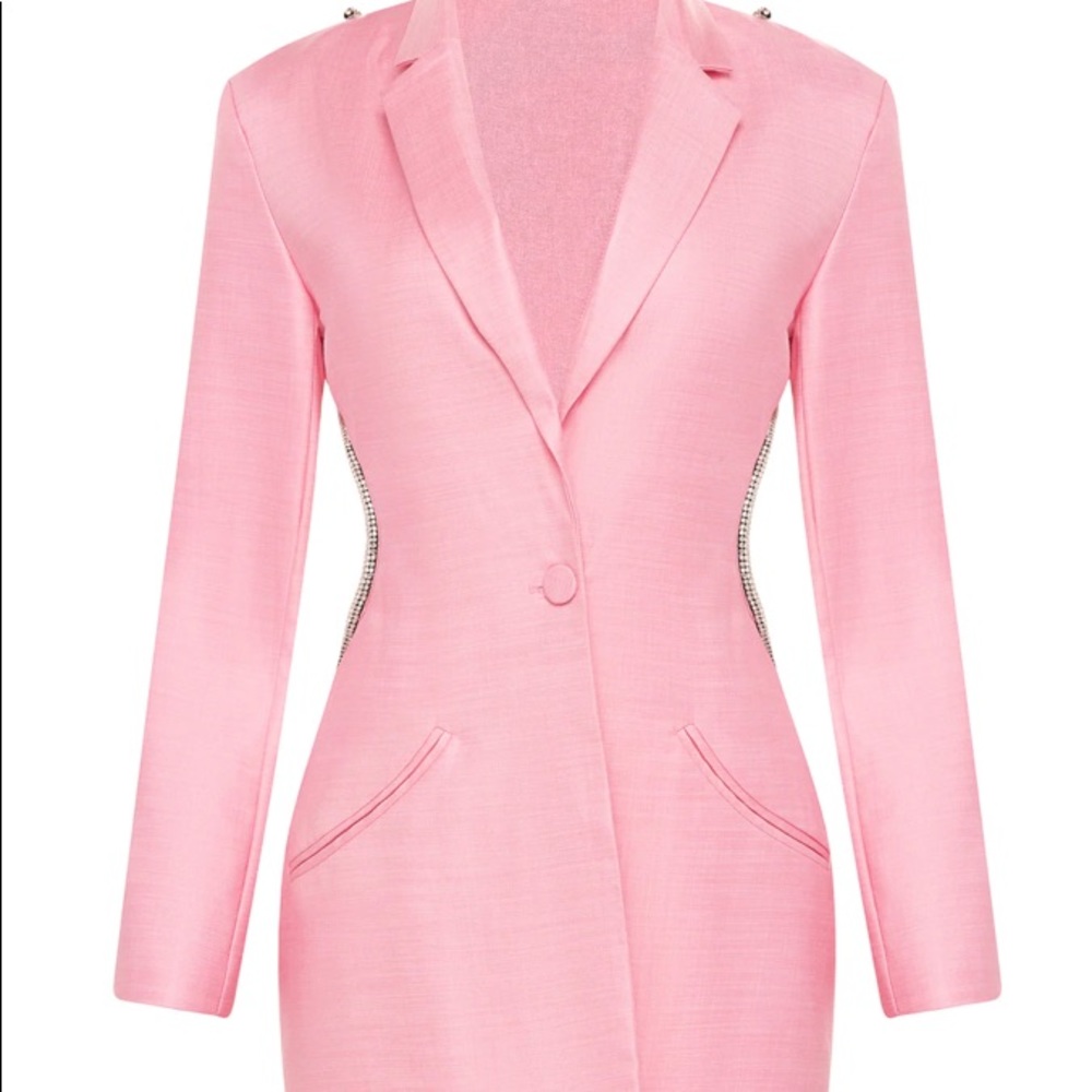 Pink Open Back Blazer.